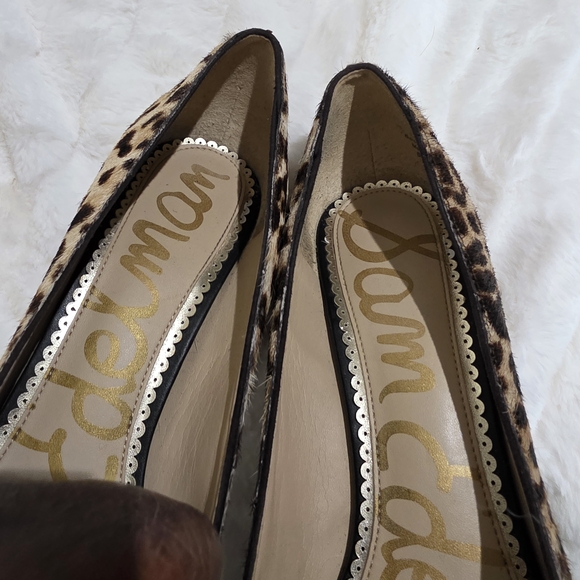 Sam Edelman's Calf Hair Leopard Print Block Heel Pumps Size 8 1/2 - Picture 9 of 13